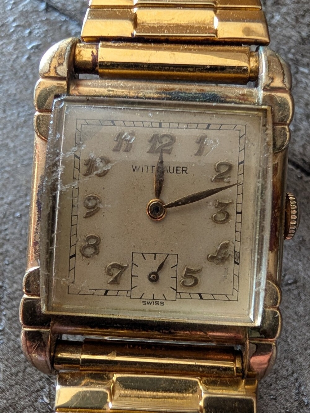 Vintage Wittnauer 1950s Men's Gold Tone Dress Watch